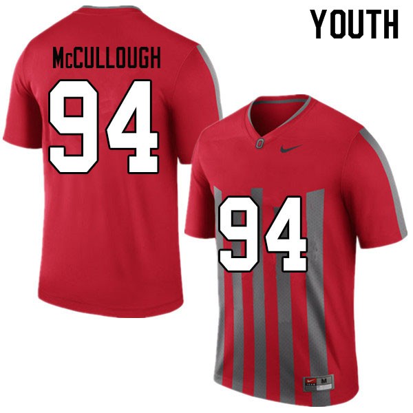 Ohio State Buckeyes #94 Roen McCullough Youth Embroidery Jersey Throwback OSU94795